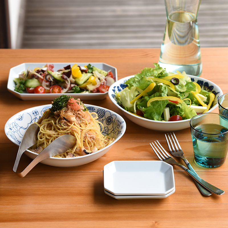 波佐見焼 natural69 カレーパスタ皿シリーズ 利用例